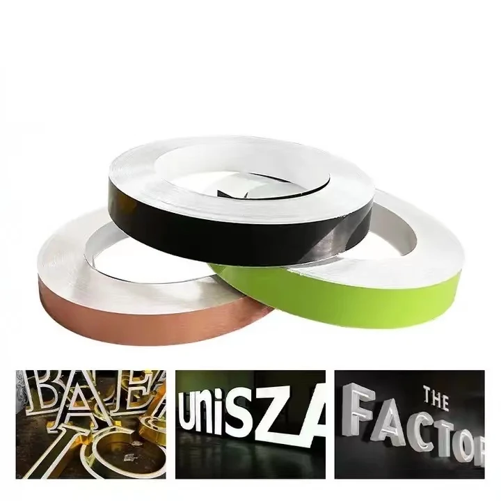 Led Signboard Aluminum Trim Cap For Channel Letter Trim Cap Roll application image 1