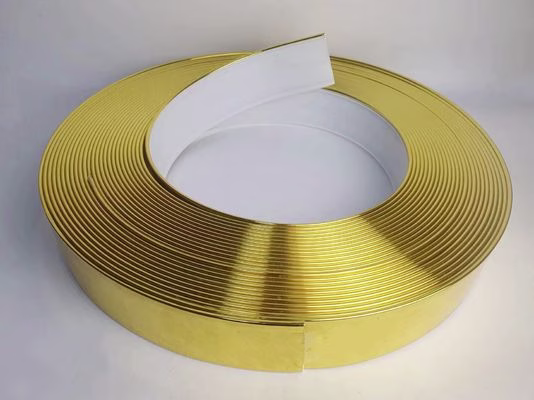Hand Bending Aluminum Trim Cap For Channel Letter Brushed Mirror Gold Channel Letter Trim Cap