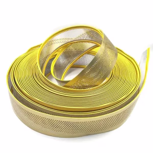 Golden Aluminum Tape Coil With Folded Edge Word Sign Brushed Aluminum Coil Strip