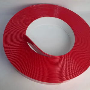 Red Aluminum Rubber Trim Cap With Brushed Surface For Signage Applications