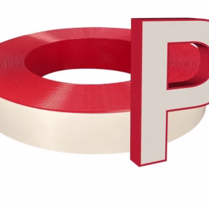Red Aluminium Trim Cap 13cm Wide Single Edge Sign Trim Cap Adhesive