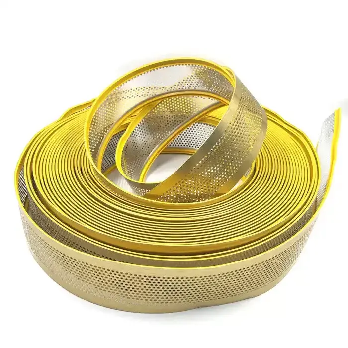 Golden Aluminum Tape Coil With Folded Edge Word Sign Brushed Aluminum Coil Strip product 1