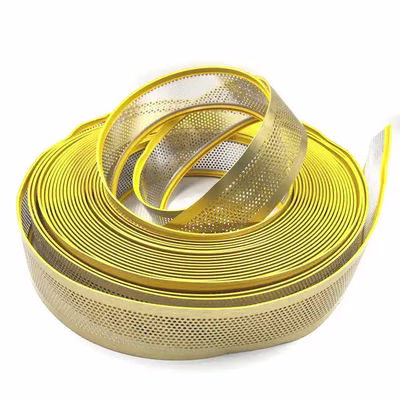 Golden Aluminum Tape Coil With Folded Edge Word Sign Brushed Aluminum Coil Strip
