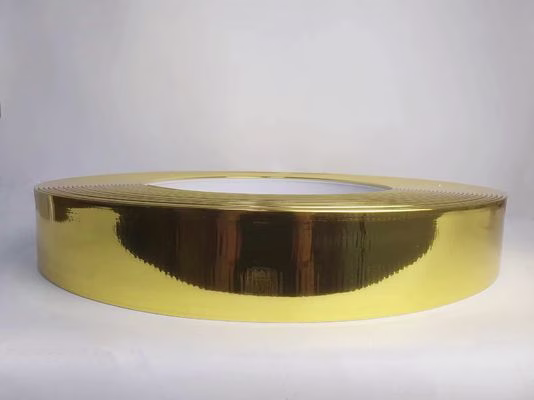 Hand Bending Aluminum Trim Cap For Channel Letter Brushed Mirror Gold Channel Letter Trim Cap
