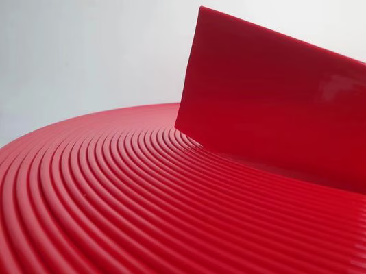 Red Aluminum Rubber Trim Cap With Brushed Surface For Signage Applications
