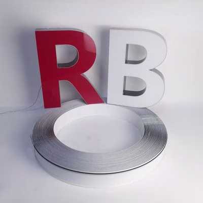 4cm-14cm Width Aluminum Channel Letter Trim Letterform Sign Trim Cap