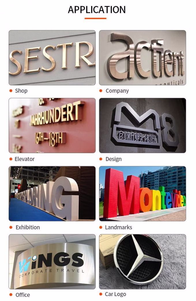 Versatile Stainless Steel Channel Letters 430 Grade Custom Channel Letters application 1