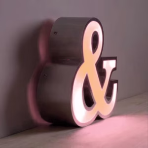 Waterproof Golden Backlit LED Signboards for Office and Wedding