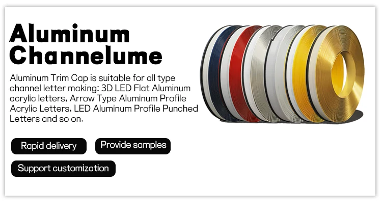 Waterproof 7cm Brushed Color Channelume Aluminum Coil for Signage application image 1